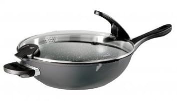 STONELINE® FUTURE Wok 32 cm, mit Siebglasdeckel, induktionsgeeignet