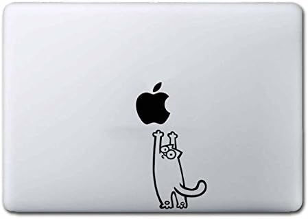 Aftermarket Graphics - 2x Qty Cat Reaching for laptop / car / guitar Decal Sticker (BLACK)
