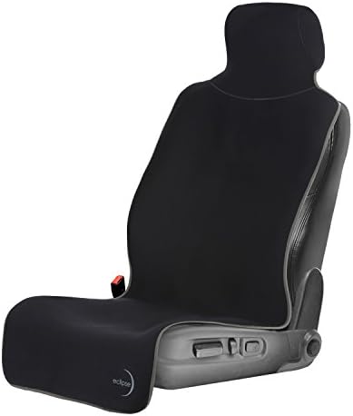 Car Seat Cover Premium Backing - Shield Your Seat from Sweat, Stains & Smell, Waterproof Universal Fit Cars, Trucks, SUVs (Black Gray Trim & Black Backing)