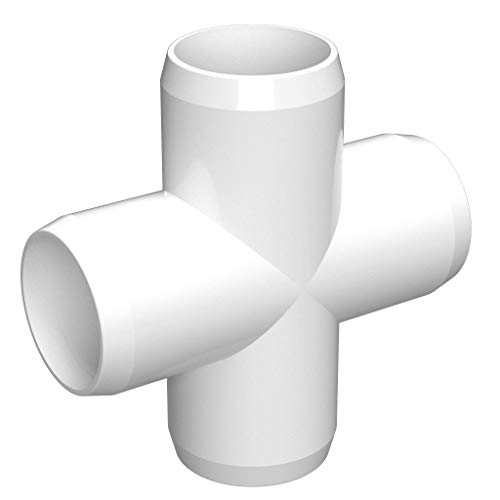 FORMUFIT F034CRX-WH-8 Cross PVC Fitting, Furniture Grade, 3/4" Size, White (Pack of 8)