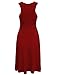 TAM WARE Womens Casual Fit and Flare Floral Sleeveless Dress TWCWD054-D155-DARKRED-US M