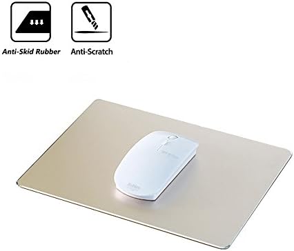 Aluminum Gaming Mousepad with Non Silp Rubber Base - Metal Mouse Pad with High Accuracy Optimized Tracking By Talent (Gold)