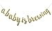 A Baby is Brewing Gold Glitter Banner Sign Garland for Baby Boy, Girl or Gender Reveal Baby Shower Party Decorations Supplies Cursive Bunting Photo Booth Props