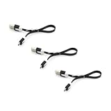 ChineOn Short Flat Micro USB Sync Data Charger Cable for Galaxy S4 i9500 S3 i9300 S2 S(Pack of 3: Black)