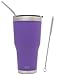 Simple Modern Stainless Steel Straws - 4 Pack with Cleaning Brush for 30oz Tumblers - Reusable Drinking Straw Fits in Simple Modern Cruiser, Yeti, RTIC and More Cup Lids