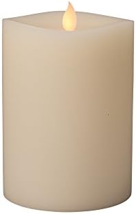 The Gerson Company 4" x 6" Wax SoREAL 360(R) LED Candle with 5-Hour Timer Feature, Bisque Color, Vanilla Scent