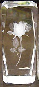 Aie 3d laser engraved crystal decoration for home rose …