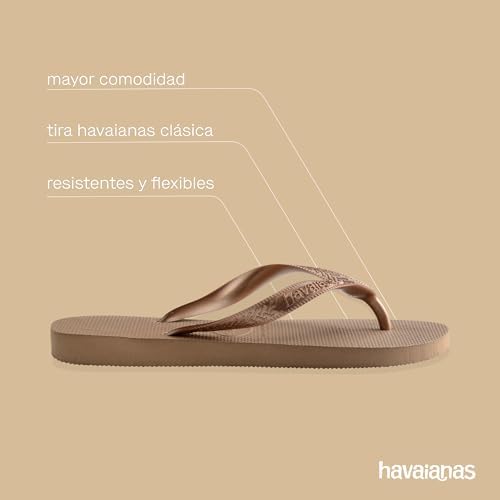 Havaianas top strappy, chinelos femininos, ouro rosa, 37/38 eu