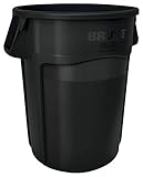 Rubbermaid Commercial BRUTE Heavy-Duty Round Waste/Utility Container with Venting Channels, 44-gallon, Black (FG264360BLA)