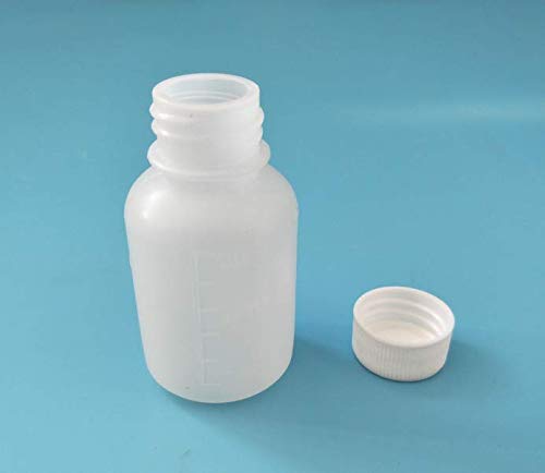 NATUWORLD 12Pcs 30ml 1oz PE Plastic Empty Bottles Small Mouth Graduated Lab Chemical Container Reagent Bottle Sample Sealing Medicine Bottle for Laboratory and Travel
