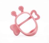 Mama's TEM Wearable Baby Teething Toys with Teether Handle, Eco-Friendly Non-Toxic BPA Free Pure Silicone, Easy to Clean Infant Toys, Newborn Baby Gift (Pink)