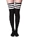 Haslra Women's Over the Knee High Socks,TRIPLE ST. MIX4-3pair,M (Shoe size 5-9)