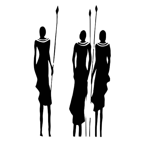 Masai Africa Reusable Stencil A3 A4 A5 & Bigger Sizes Oriental Travel Style / P10 (PVC Reusable Stencil, A4 Size - 210 x 297 mm, 8.3 x 11.7 in)