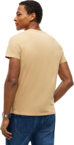 TJM Original - T-shirt ajustada de manga curta masculina, bege (areia bege), M