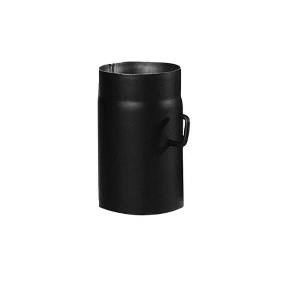 Kamino-Flam Ø 120 mm Stove Pipe with Throttle, approx. 250 mm Straight Length Flue Pipe with Damper, Steel Stove Pipe Extension with with Throttle Flap, Heat Resistant Senotherm Coating, Black