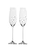 Barski - Handmade Glass - Set of 2 - Wedding Toasting Champagne Flutes - Glasses Are Decorated with Real Crystal Diamonds - 7 oz. - Made in Europe