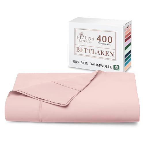 Pizuna Bettlaken 180x280 cm Baumwolle Hellrosa 400 Fadenzahl