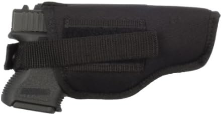 Soft Armor Ambidextrous Nylon Hip Gun Holster with Thumb Break Retention Strap, Black, Size 8