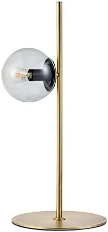 Nordic Simple Table Lamp Modern Living Room Study Bedroom Bedside Lamp Wrought Iron Glass Table Lamp D260*H570 Night Light table lamps living room (Color : Gold)