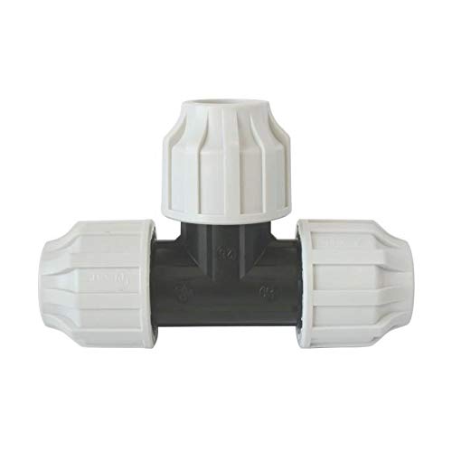 SOMATHERM FOR YOU ///3731-25L T 90° Equal to 25 Plastic T-Shirt for D25 PE Pipe-External Suit, White-Space, Klein