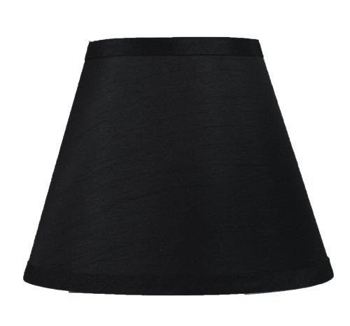 Urbanest Coolie Hardback Lampshade, Faux Silk, 5x9x7", Black, Spider