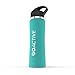 GO Active Insulated Water Bottle with Straw. Stainless Steel Double Wall Sport Bottle Keeps ice Cubes Over 24 Hours! (Aqua, 32 oz)