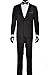 Men's Classic Black Formal Tuxedo Suit - Ultra Soft Fabric (36 Short)