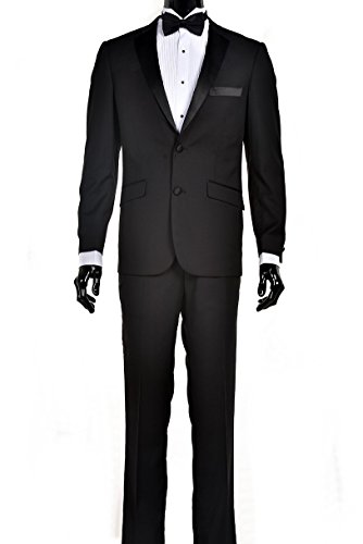 Men's Classic Black Formal Tuxedo Suit - Ultra Soft Fabric (36 Short)