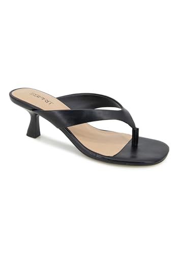Esprit Women’s Thong Heeled Sandal, Black, 8.5