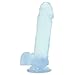 Doc Johnson Crystal Jellies - 7 Inch Realistic Cock With Balls - Strong Suction Cup Base - 7.2 in. Long and 1.7 in. Wide - Dildo, Clear