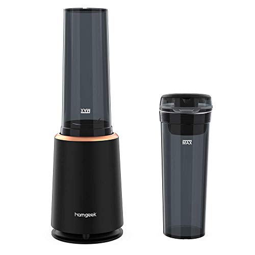 Smoothie Blender,Homgeek Personal Blender Smoothie Maker with 1 * 400ML Travel Bottle,230W, 4 Super-Sharp Stainless Steel Blade
