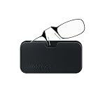 Thin OPTICS Stick Anywhere, Go Everywhere Reading Glasses plus Universal Pod Case, Black Frame, Black Case, 1.50 Strength
