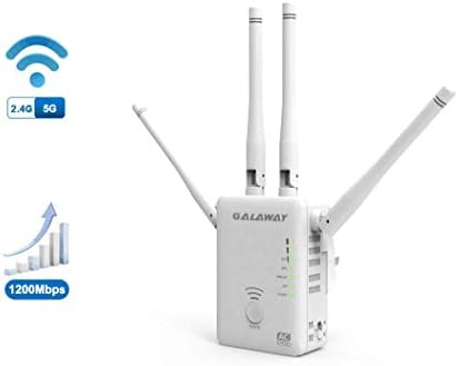 GALAWAY 1200Mbps WiFi Extender with 4 External Antennas 2.4GHz+5GHz Dual Band Mini Wireless Signal Extender Compatible with 802.11ac/a/b/g/n Standards WiFi Range Amplifier