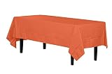 12-Pack Premium Plastic Tablecloth 54in. x 108in. Rectangle Table Cover - Orange