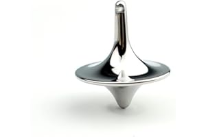 JUROICESSRY Silver Accurate Spinning Top,Portable Precision Metal Spinner Top Premium Exquisite Perfect Balance Desktop Gyro Vintage Totem Zinc Alloy Toy Spinning Top Desk EDC Little Fidget Toy，Activity Centers