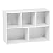 IRIS USA 5 Cube Bookshelf, Space Saving Organizer Bookshelf for Small Spaces, Corner Shelf, White