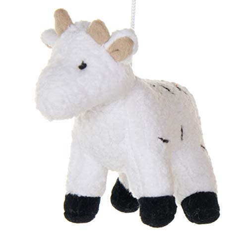2 Pack of white Bulls Crib Mobile Attachments | Hanging Plush Animal Decorations for Baby Girl or Boy Playpen or Crib | Accessories for Use with Mobile Hanger Sold Separately