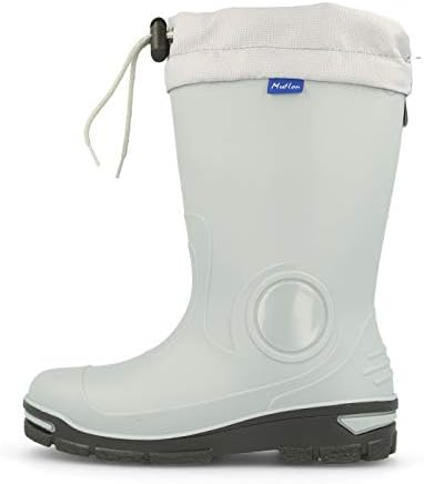 MuflonKids Boys Girls Wellington Boots Rainy Snow Wellies - Silver ions Ag+ (10-11 UK / 29-30 EU - 185mm, Grey)