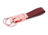 Mehr Platinum Series Luxury Valet Key Chain - Simple, Elegant, Durable Multi-Ring Key Holder - Useful Keychain (Gold-Brown)