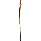 SE 60-Inch Natural Wood Walking Stick with Root Head &amp; Steel Tip - Hand-Carved Floral Design, Huangtang Wood, Grooved Grip - WS631-60RH
