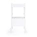 Guidecraft Contemporary Kitchen Helper Stool - White W/Keeper and Non-Slip Mat: Adjustable Height Wooden Baking Tower, Folding Step Stool for Toddlers, Little Kids Learning Furniture