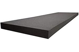 GoTo Foam 2" x 24" x 72" Black Upholstery Foam Sheet - 1.8 Density, Firm (44 ILD), Open-Cell Polyurethane - Cushion Replacement, DIY, Soundproofing
