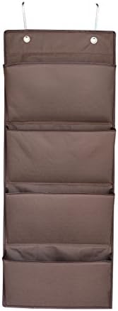 Oululu Over Door Fabric Storage Organizer for File Folders Notebooks Planners Magazine Newspaper (Brown)