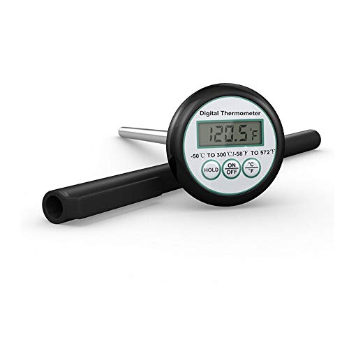 Indoor Outdoor Digital Large Display Temperature Monitor Multifunctional Weather Station,Folding Probe Barbecue Grill Food Electronic Probe Oil Weather Thermometers for Home,Car,Office (Black)
