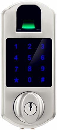 Ardwolf D5S Fingerprint Touchscreen Keypad Deadbolt, Satin Nickel