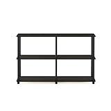 Furinno 99634EX/BK Turn-N-Tube 3-Tier Double Size Storage Display Rack, Espresso/Black