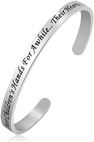 CLY Jewelry 316 Stainless Steel Cuff Bangle Bracelets Inspirational Bible Positive Quotes Friendship Bracelet Gift for Women Men Mother's Day Birthday