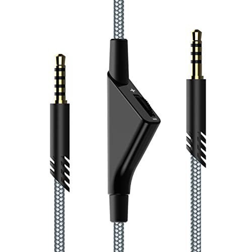 Replacement for Astro A40 Cord, A10 Headset Cable Braided Wire, 6.5 Feet/2.0 M Volume Control Cable Compatible with Astro A40TR/A40/A10 Gaming Headsets Cord (Grey)