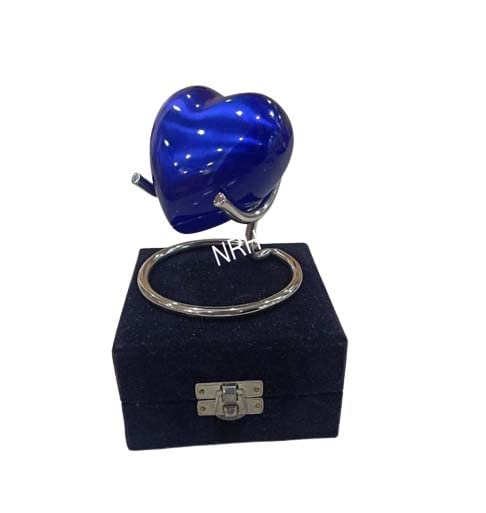 Blue Heart Keepsake Urn - Heart Cremation Urn for Ashes with Stand & Box - Mini Heart urn for Human Ashes - Honor Your Loved One with White Urn Heart Shaped - Perfect Small Urn for Adults & Infant