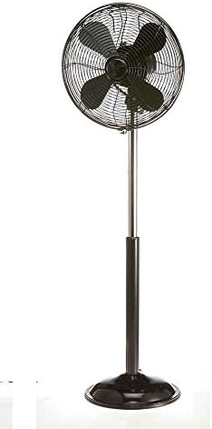 Deco Breeze Euro Retro Black Floor Fan with Adjustable Height